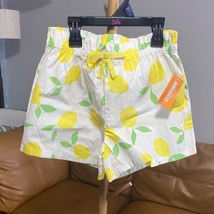 Gymboree Lemon themed paper bag waist summer shorts size 10 NWT